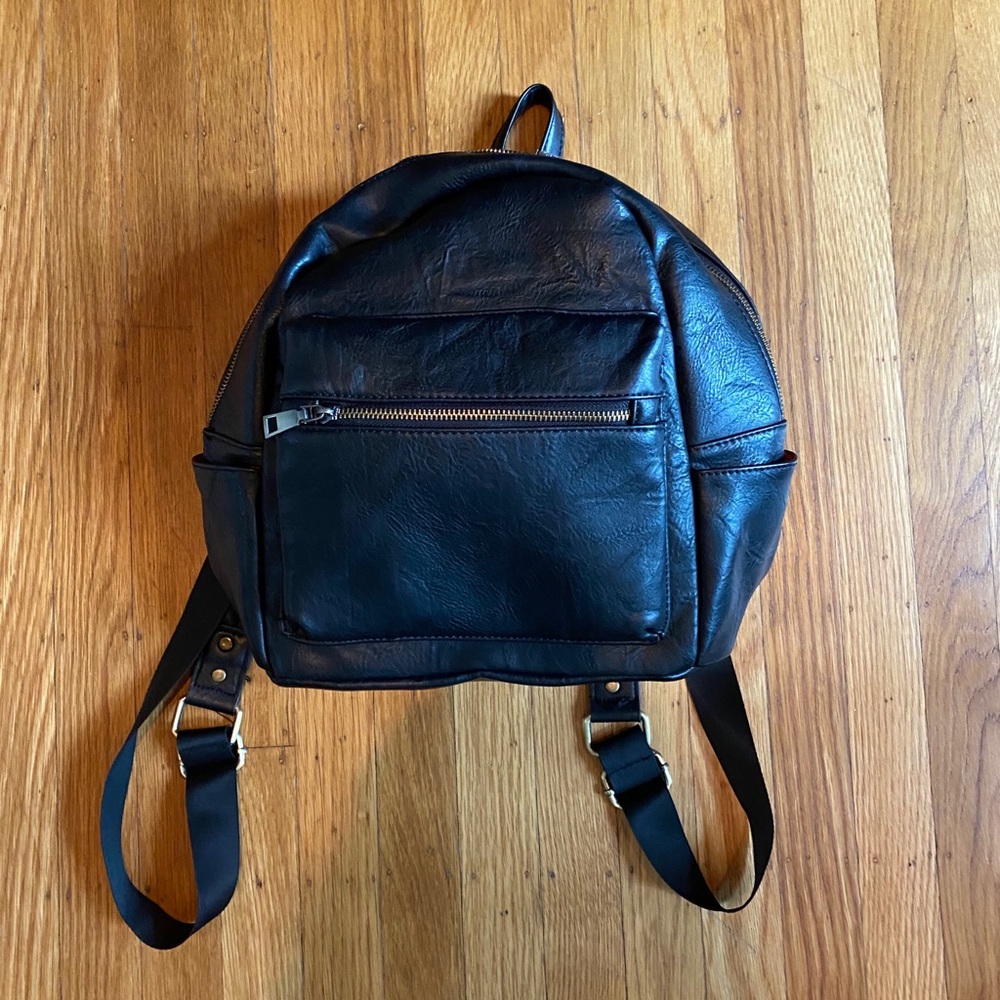 Black Leather Backpack